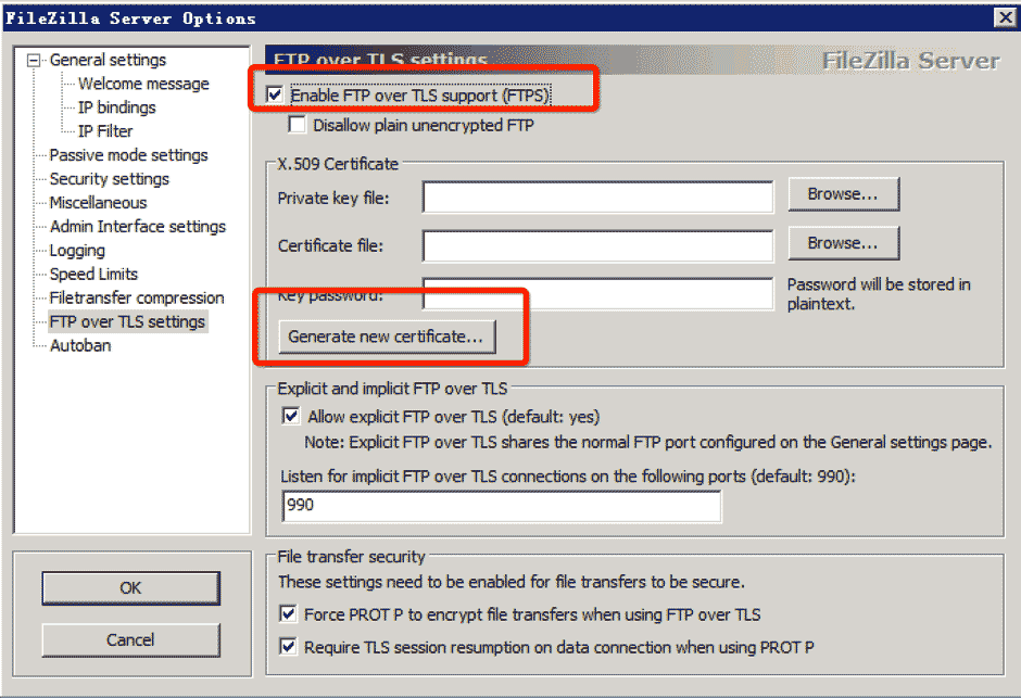 FileZilla FTP Server 安全加固